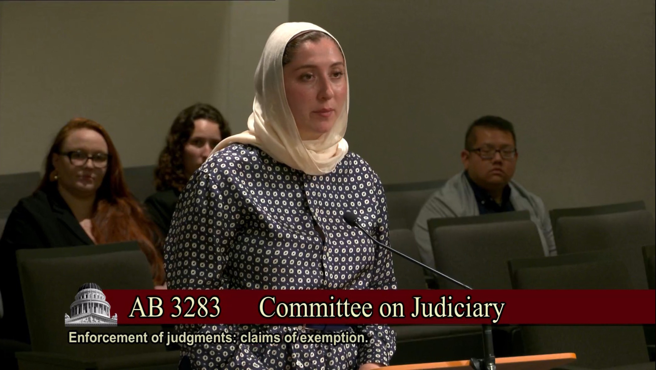 Dana Dabbousi gives testimony in Sacramento