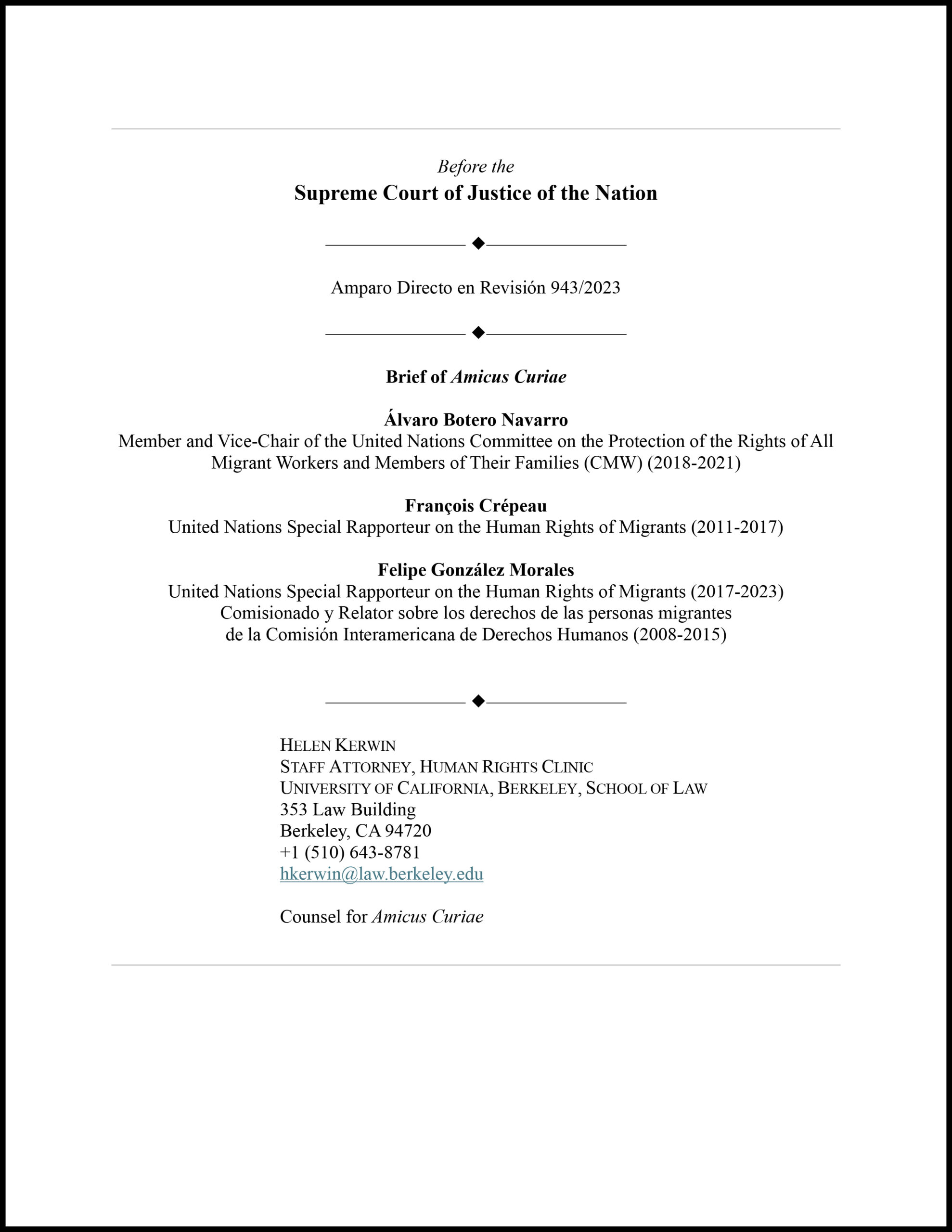 Cover of Amicus Brief on Asylum Seekers at Airports