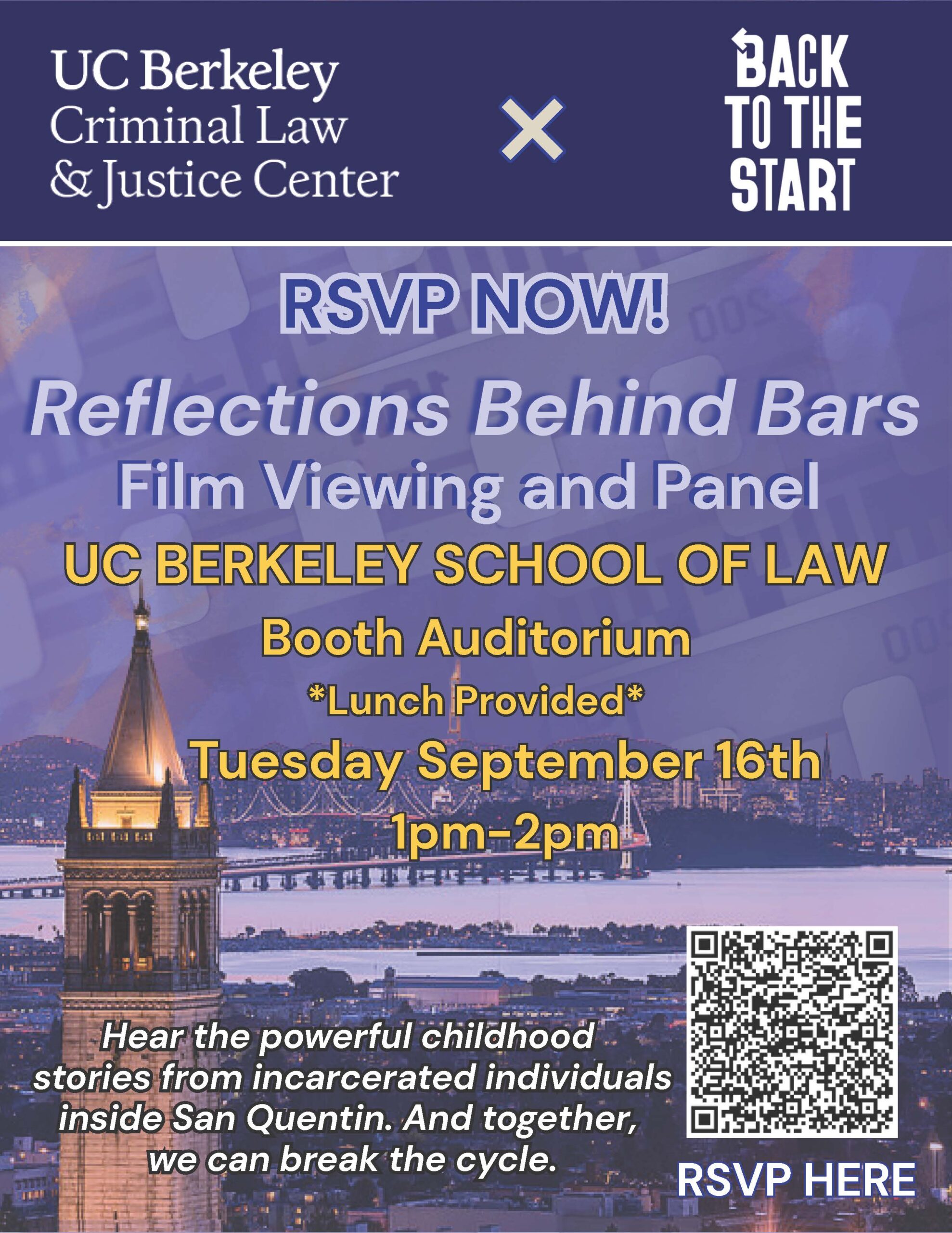 Reflections Behind Bars: Film Screening & Panel Flyer