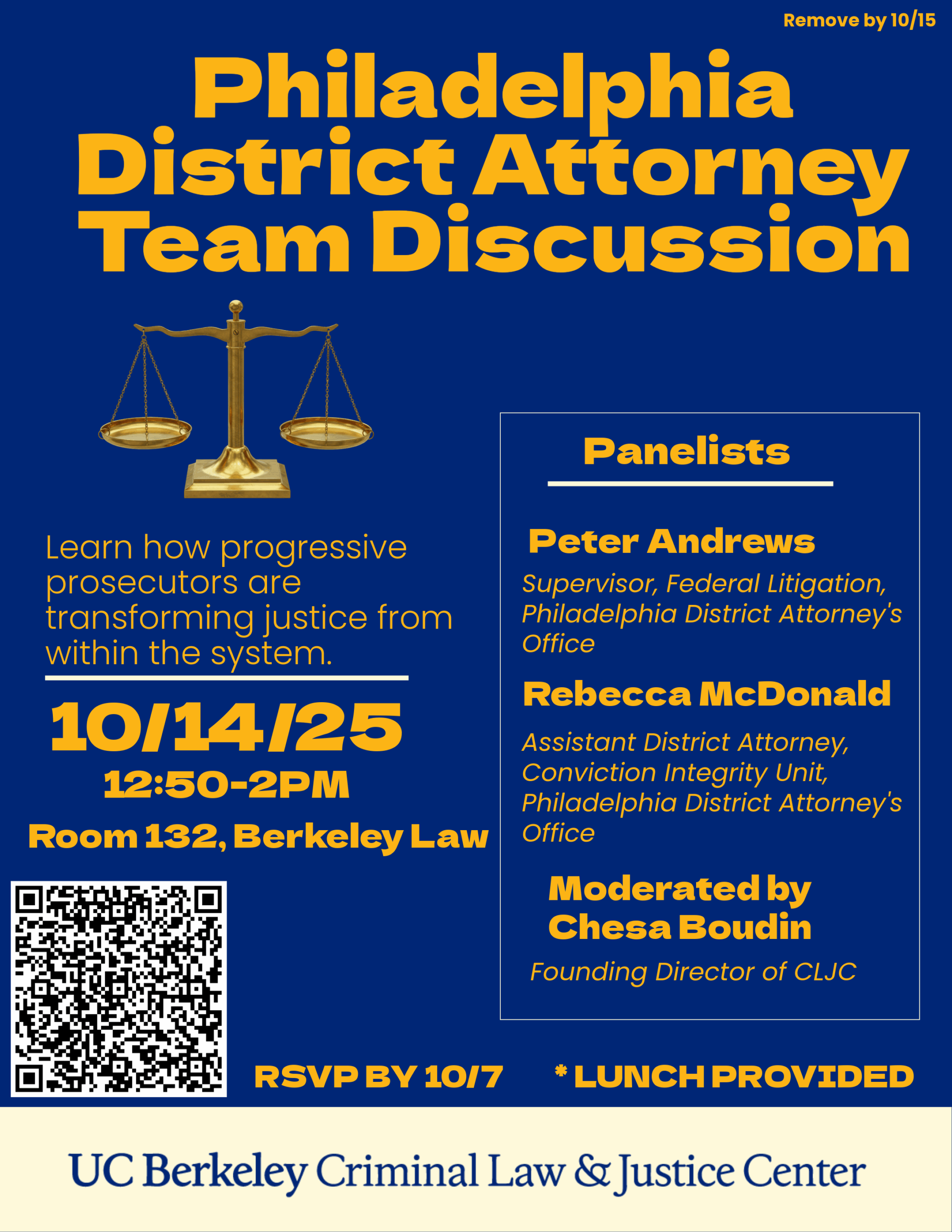 Flyer for Philadelphia District Attorney Team Discussion
